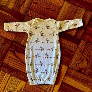Nola Tawk Christmas Pelicans long sleeve gown/onesie newborn 100%organic cotton